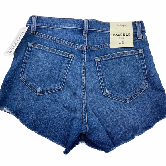 L’AGENCE | Bejeweled Rhinestone Ryland High Rise Jean Shorts RARE | 25 New - Picture 6 of 11